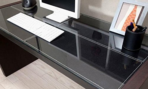 黒のガラスおしゃれなデスクを入荷いたしました！ ブラックがカッコいいスタイリッシュなデザイン ガラスPCデスク